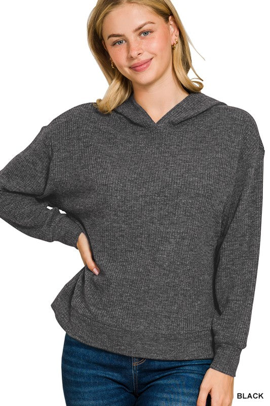 Nora - Ribbed Hoodie