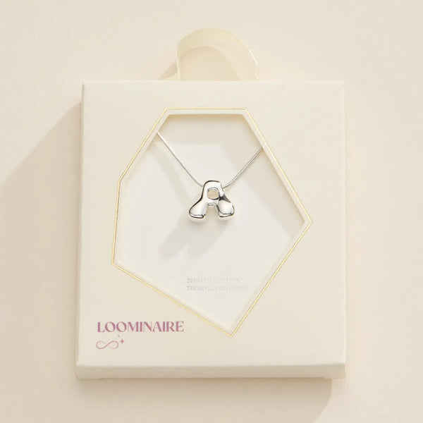 Silver Bubble Initial Necklace