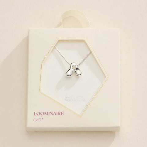 Silver Bubble Initial Necklace