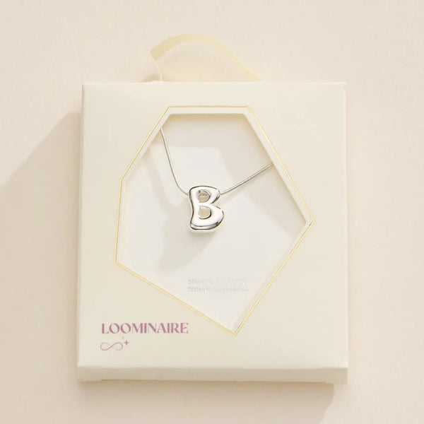 Silver Bubble Initial Necklace