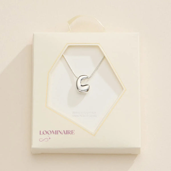 Silver Bubble Initial Necklace