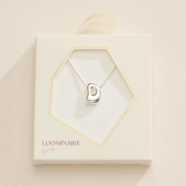 Silver Bubble Initial Necklace