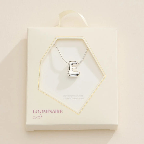 Silver Bubble Initial Necklace