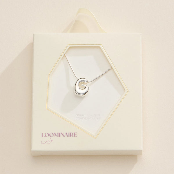 Silver Bubble Initial Necklace