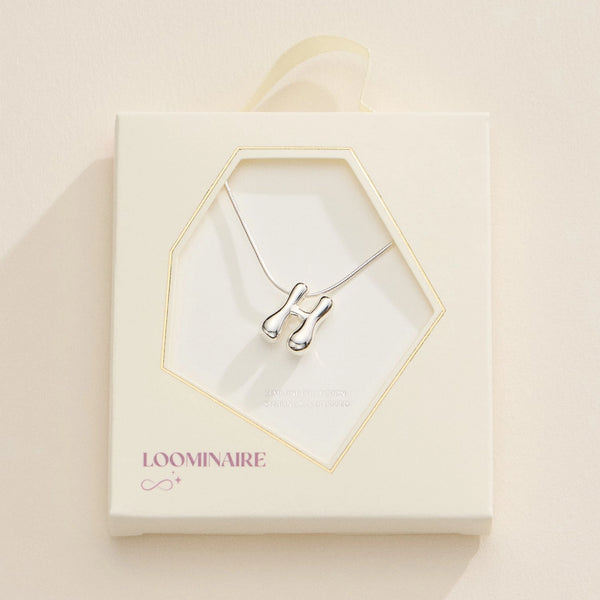 Silver Bubble Initial Necklace