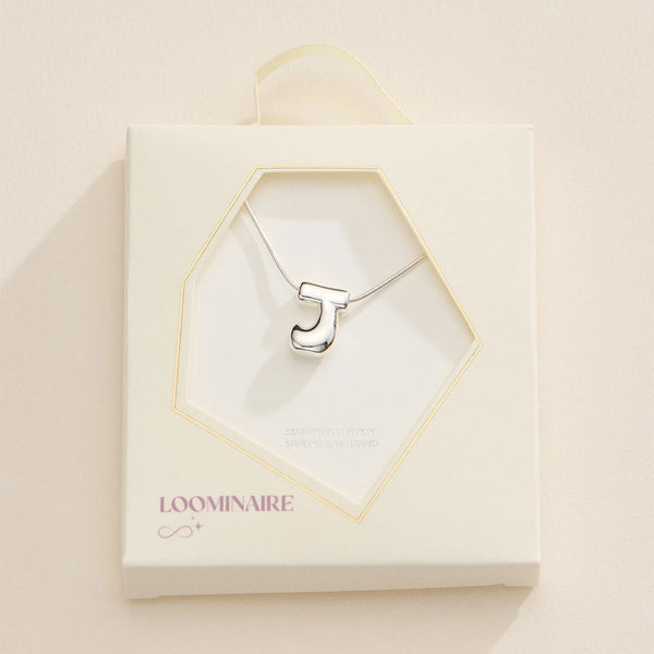 Silver Bubble Initial Necklace