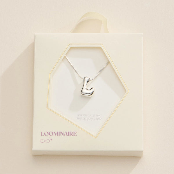 Silver Bubble Initial Necklace