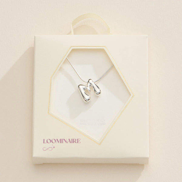 Silver Bubble Initial Necklace