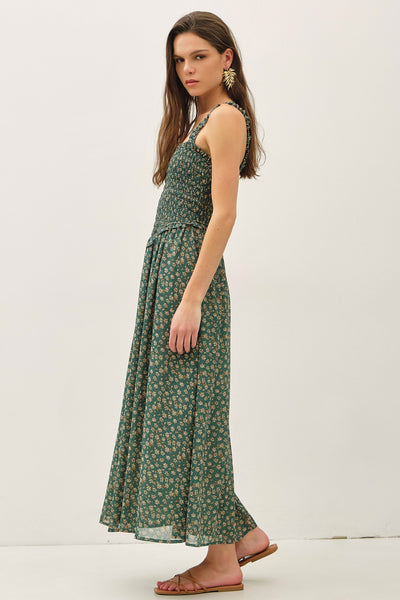 Mila - Green Floral Dress