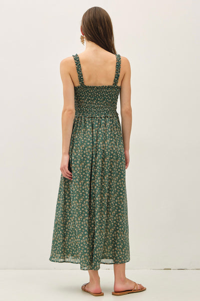 Mila - Green Floral Dress