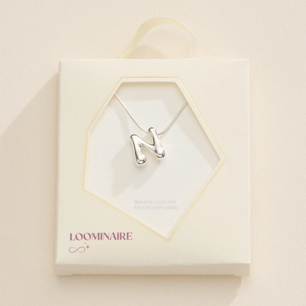 Silver Bubble Initial Necklace