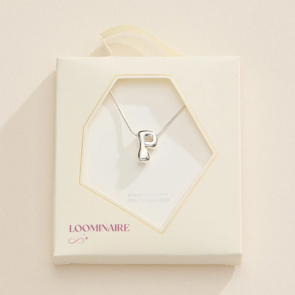 Silver Bubble Initial Necklace