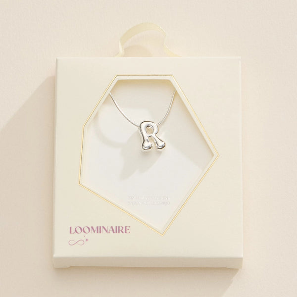 Silver Bubble Initial Necklace