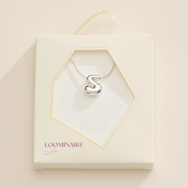 Silver Bubble Initial Necklace