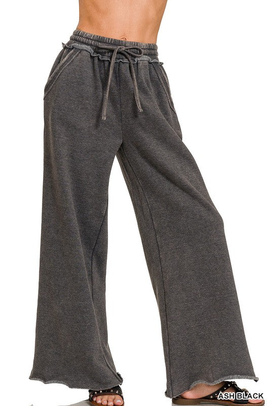 Mineral Wash Palazzo Pants