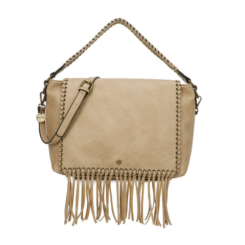 Lacey - Fringe Messenger Bag (Tan)