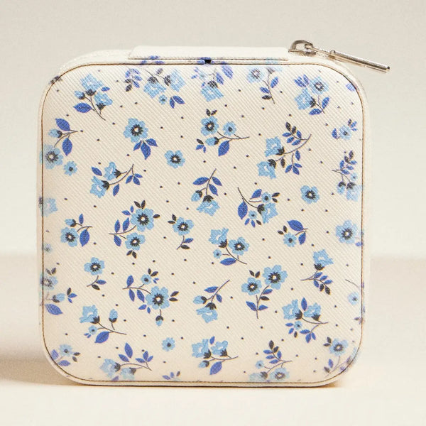 Little Blue Flower Travel Jewelry Box