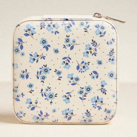 Little Blue Flower Travel Jewelry Box